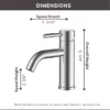 Brushed stainless steel monobloc bathroom wash basin mixer tap - Image 2