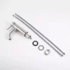 Brushed stainless steel monobloc bathroom wash basin mixer tap - Image 4